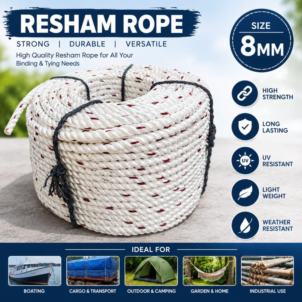 8MM Resham Rope for Truck Tarpaulin Tying and Cargo Securing - TirpalHub