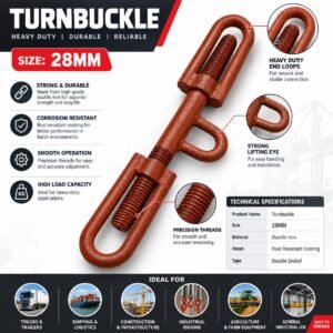 Turnbuckle 28MM | Heavy Duty Cargo Lashing & Load Securing Hardware